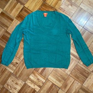 Joe fresh | green cotton blend Knit v neck Sweater | size M